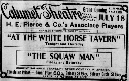 Calumet Theatre - JULY 20 1910 AD